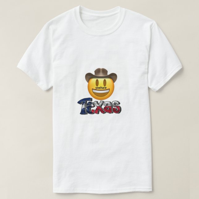 Texas t shirt white emoji cowboye (Design framsida)