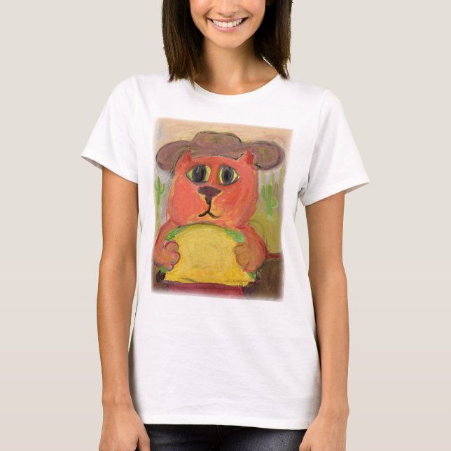 Texas Taco Cat Folk Art T Shirt (Framsida)