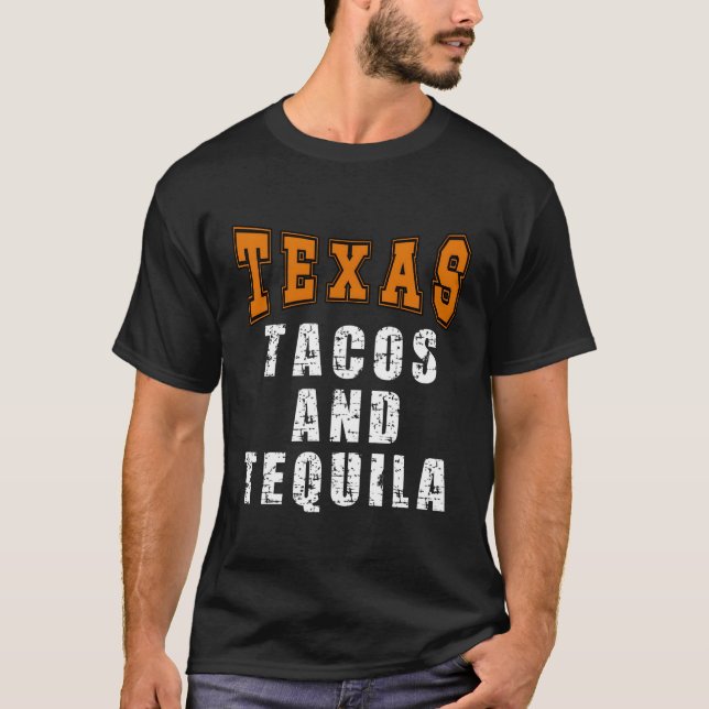 Texas Tacos och Tequila för Texans T Shirt (Framsida)