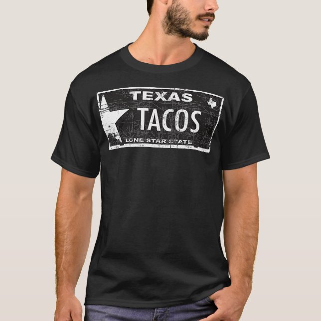 Texas tacos-registreringsskylt t shirt (Framsida)
