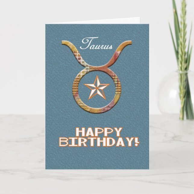 Texas Taurus Birthday zodiac/astrology Kort (Framsida)