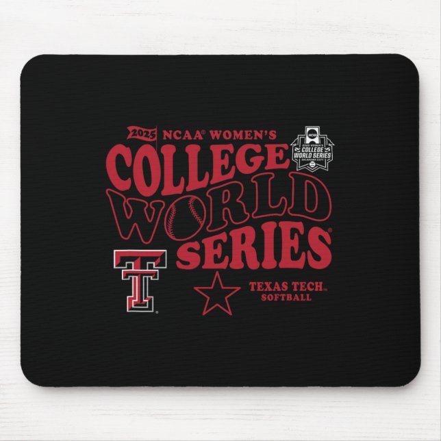 Texas Tech Red Raiders Wcws 2025 Softboll Svart  Musmatta (Framsidan)