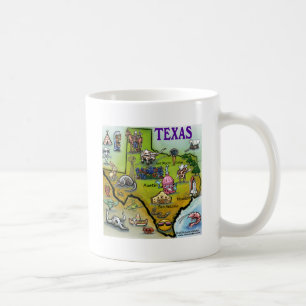 TEXAS tecknadkarta Kaffemugg