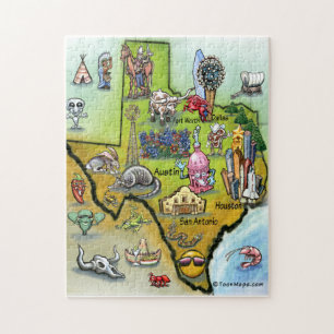 Texas tecknadkarta pussel