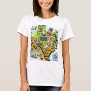 Texas tecknadkarta tee