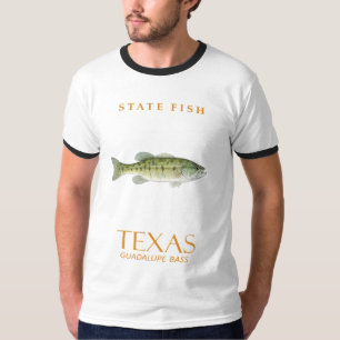 Texas territorium vackert färgad Guadalupe Bass T Shirt