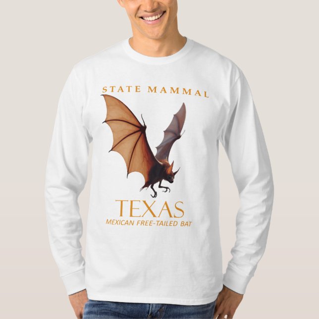 Texas Territory Mexican Free-Tails Fladdermus T Shirt (Framsida)