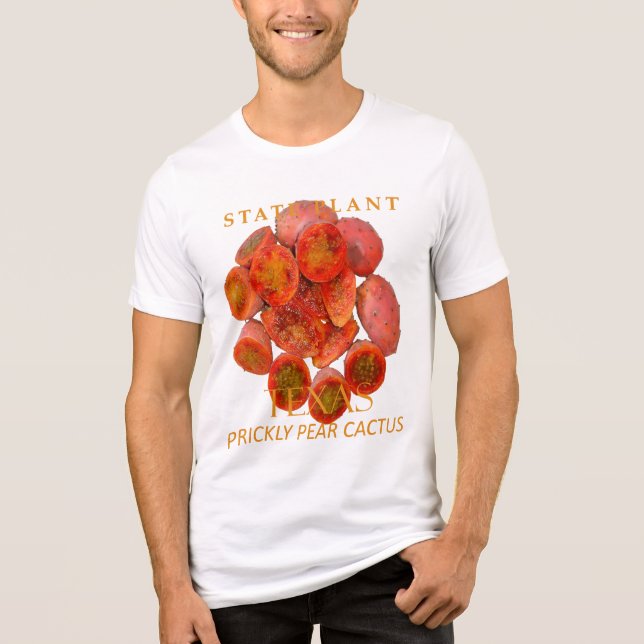 Texas Territory Plant Prickly Pear Cactus T Shirt (Framsida)