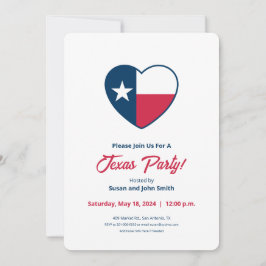 Texas, Texas Flagga, Heart Inbjudningar