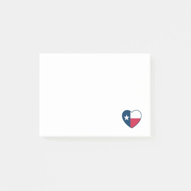 Texas, Texas Flagga, Heart Post-it Block (Framsida)