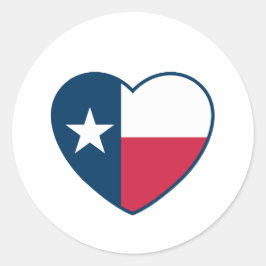 Texas, Texas Flagga, Heart Runt Klistermärke