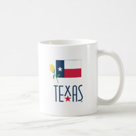 Texas, Texas Flagga och Gul ros Kaffemugg