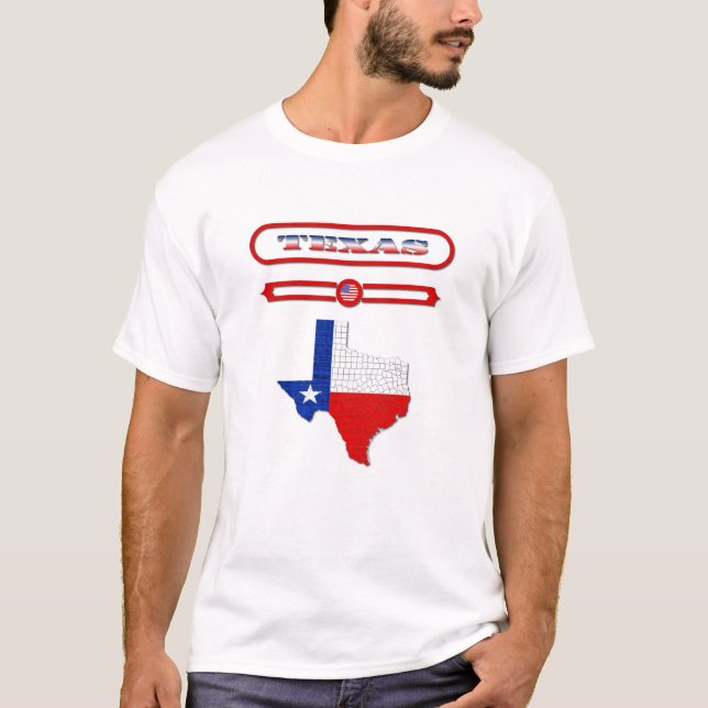 TEXAS, TEXAS OF MAP, UNITED STATES. SAMER BRASIL T SHIRT (Framsida)