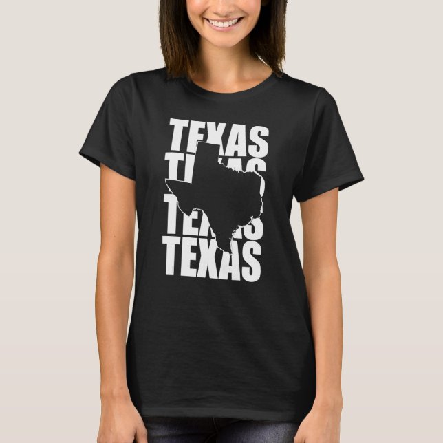 Texas Texas Texas Shape of Texas Home State T Shirt (Framsida)