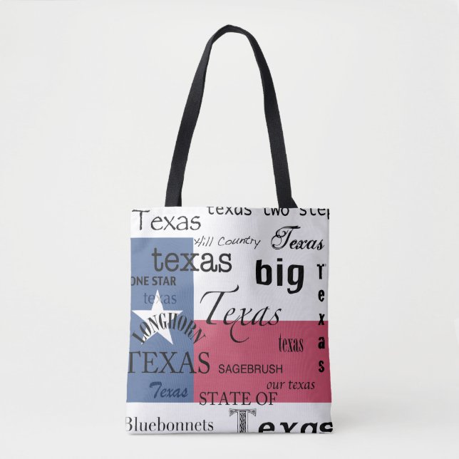 Texas Text Design-with Texas Flagga Tygkasse (Framsida)