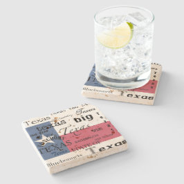 Texas Text Design-with Texas Flagga Underlägg Sten