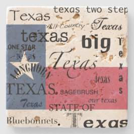 Texas Text Design-with Texas Flagga Underlägg Sten