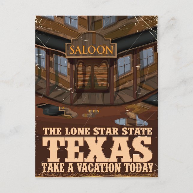 Texas 'The lone star state' resefall Vykort (Framsida)