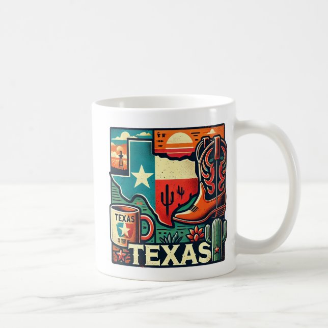Texas-Theckic Ceramic Mugg - State Outline, Cowboy (Höger)