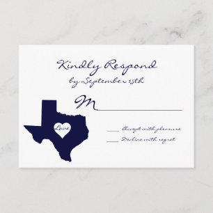 Texas Theme Navy Bröllops OSA Cards Kort