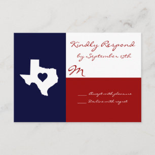 Texas ThGodkända Rött vitt blått Bröllop OSA Kort