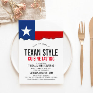 Texas Thned Cuisine Party Flagga Inbjudan