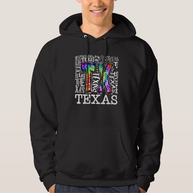 Texas Tie Dye State Tx Hoodie (Framsida)