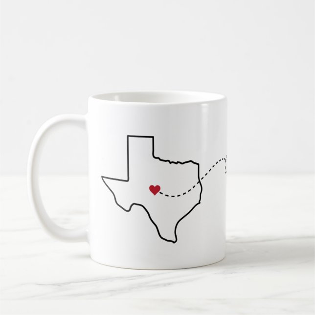 Texas till Pennsylvania - Heart2Heart Kaffemugg (Vänster)