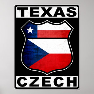 Texas tjeckamerikan poster
