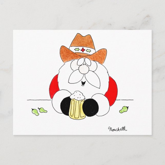 Texas Tomte Jul Postkort Helg Vykort (Framsida)