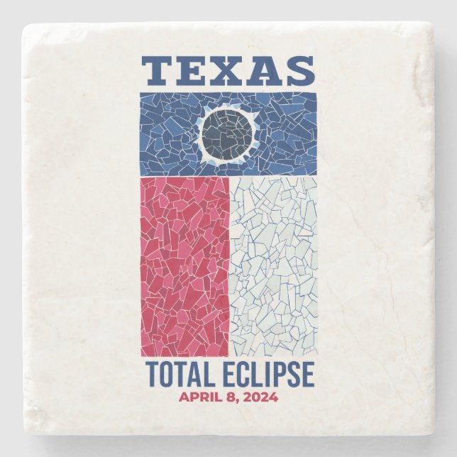 Texas Total Eclipse Stone Underlägg, Square Stone Stenunderlägg (Framsidan)