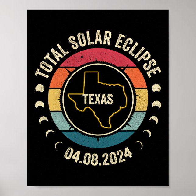Texas Total Solar Eclipse 2024 American Totality A Poster (Framsidan)
