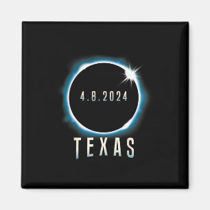 Texas Total Solar Eclipse 2024 Blue April 8 Manar Magnet