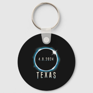 Texas Total Solar Eclipse 2024 Blue April 8 Manar  Nyckelring