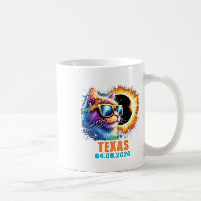 Texas Total Solar Eclipse 2024 Cat Solar Eclipse G Kaffemugg (Höger)