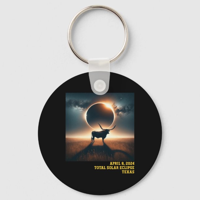Texas Total Solar Eclipse 2024 minneshögtid Astro Nyckelring (Framsida)