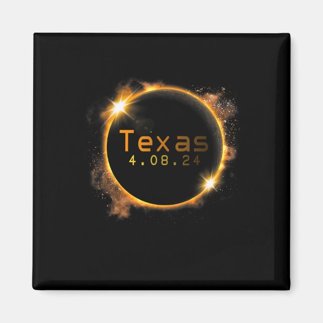 Texas Total Solar Eclipse 2024 Solar Eclipse Magnet (Framsidan)