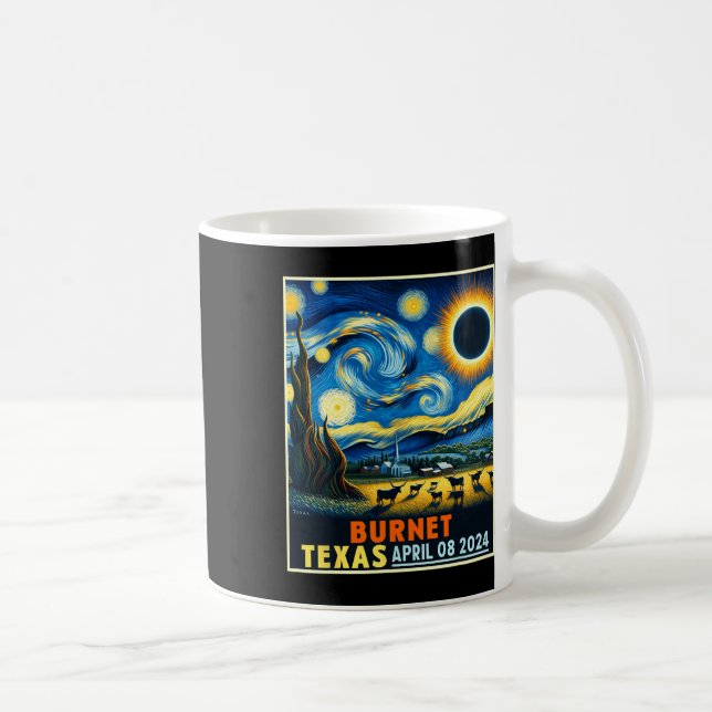 Texas Total Solar Eclipse 2024 Starry Night Kaffemugg (Höger)