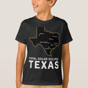 Texas Total Solar Eclipse 2024 Väg of Totality Te T Shirt