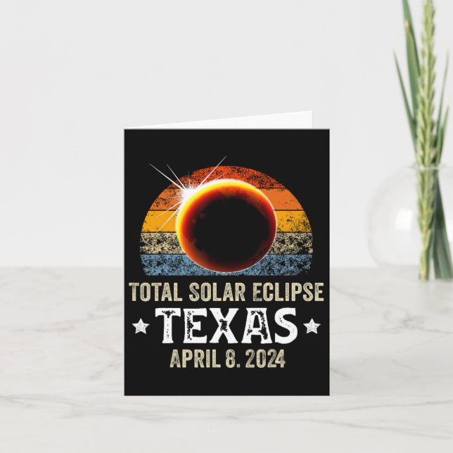 Texas Total Solar Eclipse April 8 2024 Texas Solar Kort (Framsida)