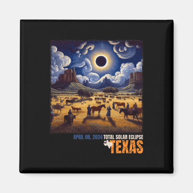 Texas Total Solar Eclipse April 8 2024 Texas Solar Magnet (Framsidan)
