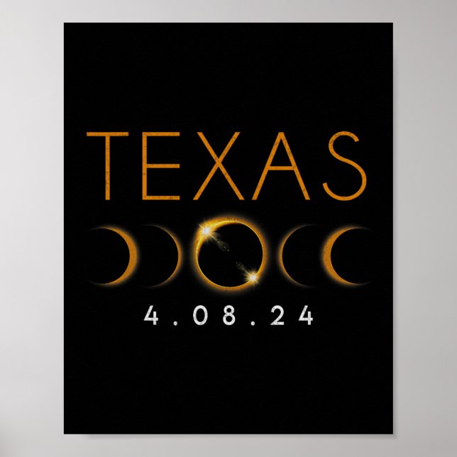 Texas Total Solar Eclipse April 8 2024 Texas Solar Poster (Framsidan)