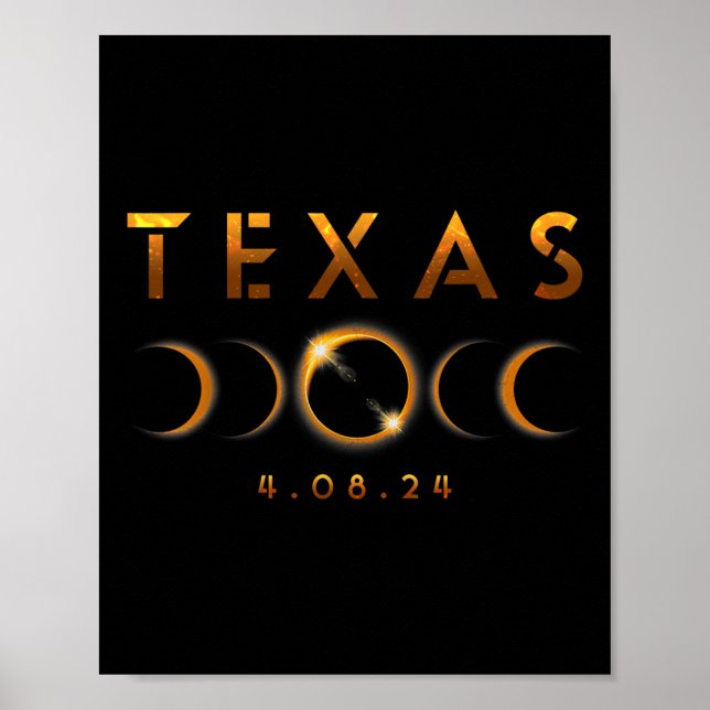 Texas Total Solar Eclipse April 8 2024 Texas Solar Poster (Framsidan)