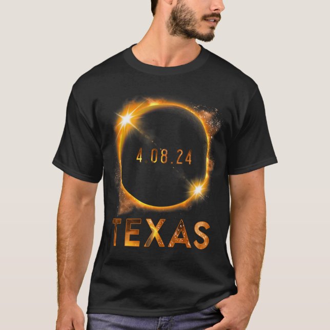 Texas Total Solar Eclipse April 8 2024 Texas Solar T Shirt (Framsida)