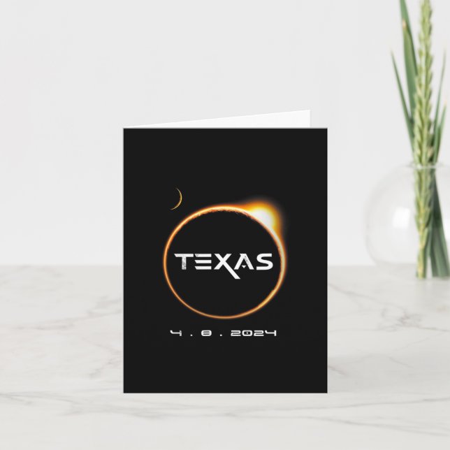 Texas Totality 4.08.2024 Total Solar Eclipse 2024 Kort (Framsida)