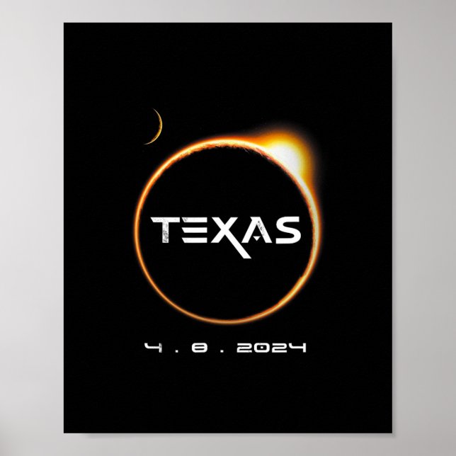 Texas Totality 4.08.2024 Total Solar Eclipse 2024 Poster (Framsidan)