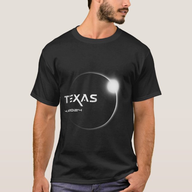 Texas Totality 4.08.2024 Total Solar Eclipse 2024 T Shirt (Framsida)