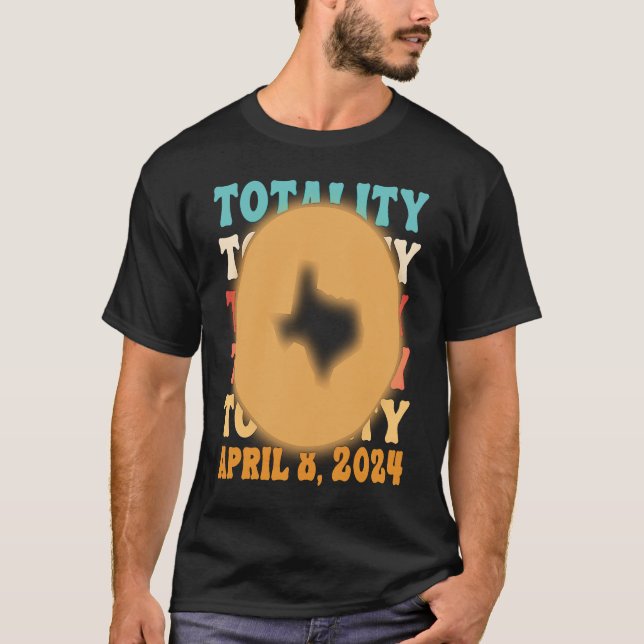 Texas Totality Solar Eclipse April 8 2024 Astronom T Shirt (Framsida)