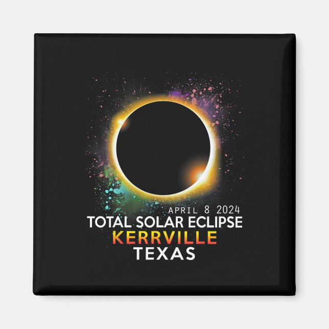 Texas Totality Total Solar Eclipse April 8 2024 Magnet (Framsidan)