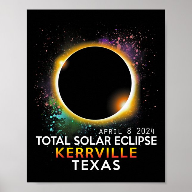 Texas Totality Total Solar Eclipse April 8 2024 Poster (Framsidan)